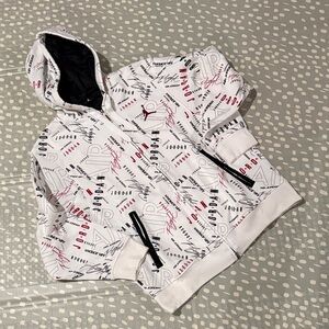 Jordan White and Black Zip-Up Sweater